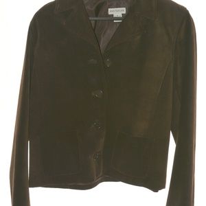 Ann Taylor Brown Suede Leather Jacket